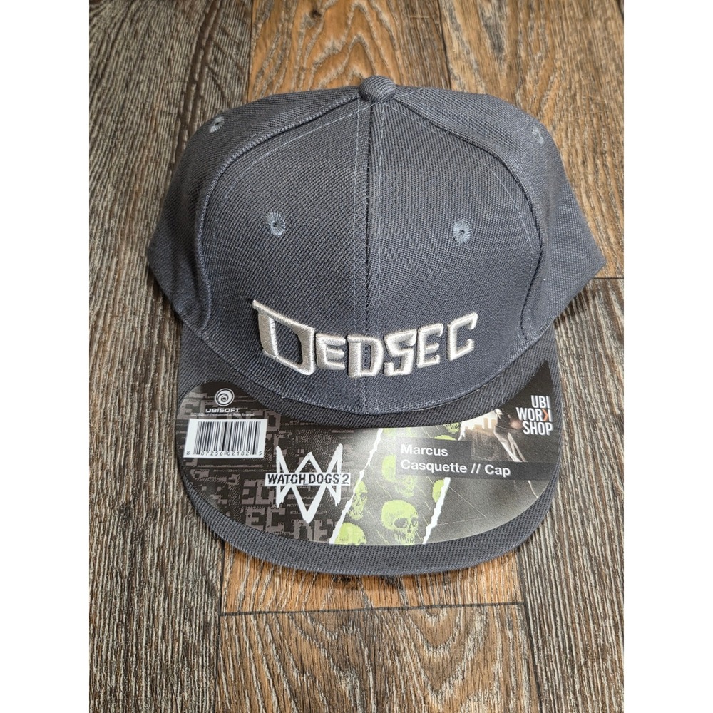 Watch Dogs 2 DedSec Marcus Hat Grey Ubi Workshop Ubisoft Snapback Cap Skull Brim
